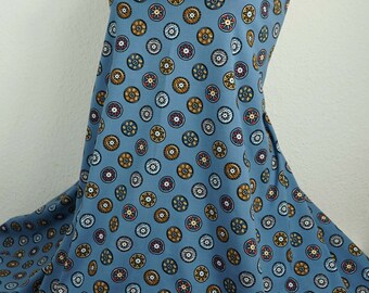 Fabric by the meter – cotton jersey: Mandalas, 13.50 Euro/meter, blue-grey colored, circles