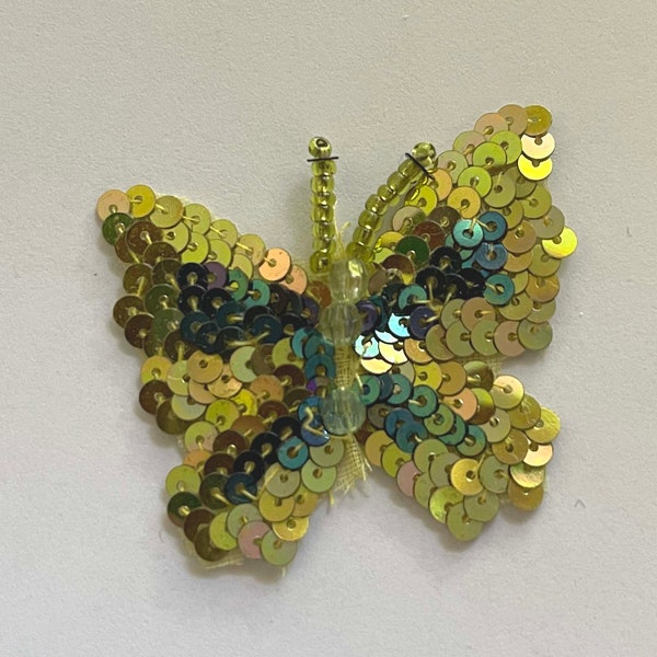 Pailletten Schmetterling in goldfarben zum Aufbügeln/Aufnähen