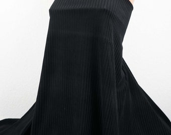 Fabric sold by the meter – cotton corduroy Nicki uni black, 11.50 euros/meter, jacquard stripes, Nicky, ribs