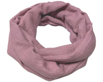 Landhuis Handmade – Loop Schal Uni Rosa Pink Baumwolle Halstuch für Damen & Herren Schlauch-Schal Herbst Winter Frauen Männer