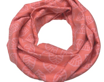 Landhuis Handmade - Loop Scarf Pink-Red Pink Cotton Neck Scarf for Women & Men Tube Scarf Autumn Winter Women Men