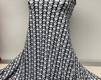 Stoff Meterware – Viskose Jersey mit graphischem Muster, 16,50 Euro/m, grau schwarz