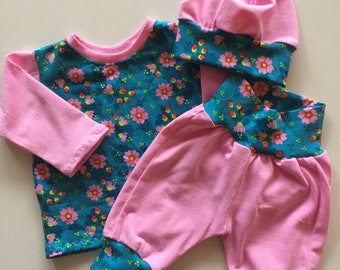 3pcs. bébé combinaison taille filles 50-56