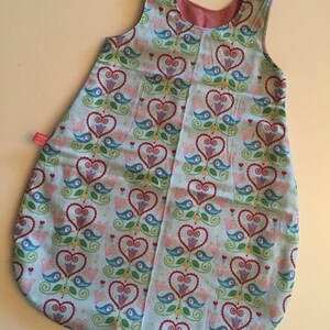 Babyschlafsack Vögelchen Gr. 56-68 für Mädchen Bild 2