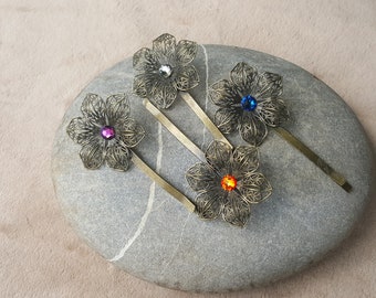 Hair clips large with SWAROVSKI crystals