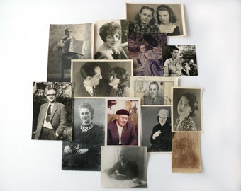 VINTAGE Portraits PHOTOset 10x REAL photos people vintage 40-60 years old