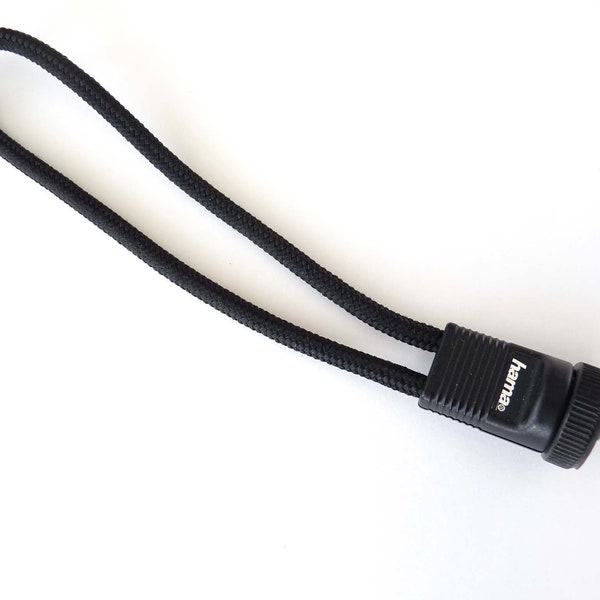 Black HAND STRAP CAMERA carrying loop HAMA super quality round cord 18 cm 1/4 screw camera base attachment