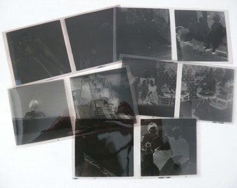 6x6cm 10 Stück SchwarzWeiß NEGATIVE FOTO FILM Negativstreifen Foto Aufnahmen Vintage der 1970/80er