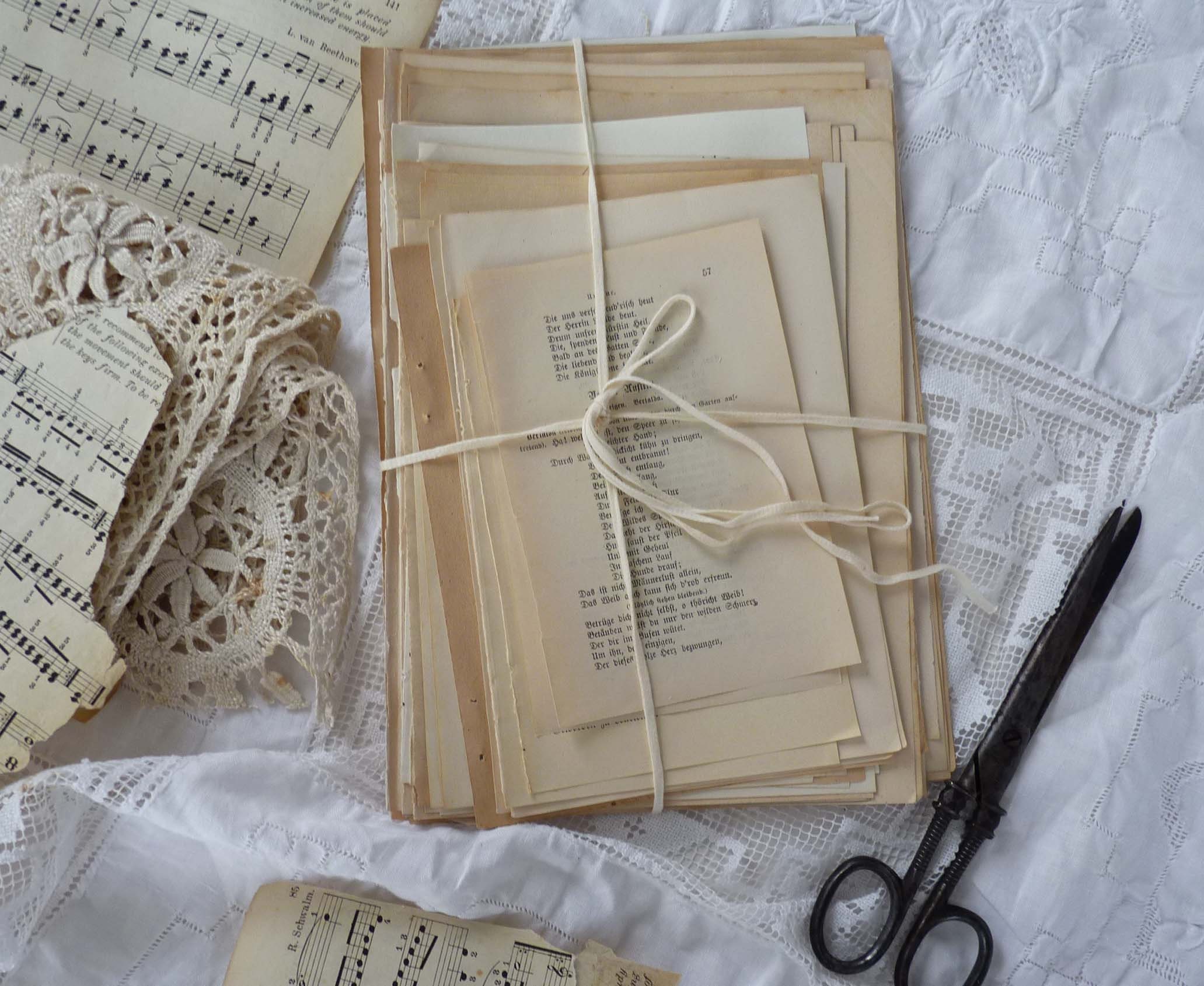50 selected book pages special, old VINTAGE BOOK SHEETS 1885-1940s ScrapBook Paper Art ORIGAMI JunkJournal Craft