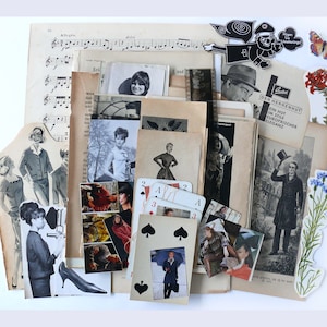 Vintage FASHION EPHEMERA SET Rarities Book Pages Photos JunkJournal MixedMedia Collage Paper Art Decoration Vintage 1910/70s