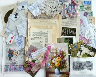 EPHEMERA 60+Set Blumen&Co. JunkJournal MixedMediaJournal Scrapbook Collage Paper Art Diary Decorations Ephemera 1910-1970