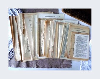 70 old book pages book leaves vintage EPHEMERA from 1885-1960s ScrapBook paper art ORIGAMI JunkJournal crafts collages photo album