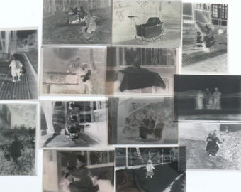 6x9cm 10 Stück NEGATIVE FOTO FILM schwarz-weiß Foto-Aufnahmen Kinder+Familie Vintage der 1970/80er