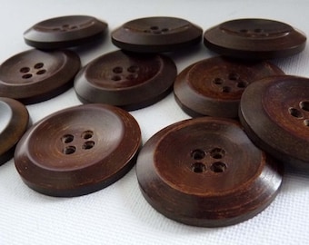 CORONUT BUTTONS 10 x 35 mm special RUSTIC buttons brown COAT buttons JOPPEN buttons JACKET buttons from the 50s/70s