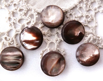 ABALONE approx. 23 mm elegant old special MOTHER OF PEARL jewelry + decorative buttons vintage 1930s