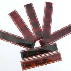 Négatif PHOTO FILM COULEUR 35 mm 7 bandes négatives enregistrements photo couleur dans un set vintage des années 1980/90
