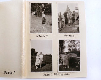 15 PHOTOS 7x10 on 2 double pages HOLIDAYS TRAVEL REAL photos snapshots joy photos vintage photos from the 1950s