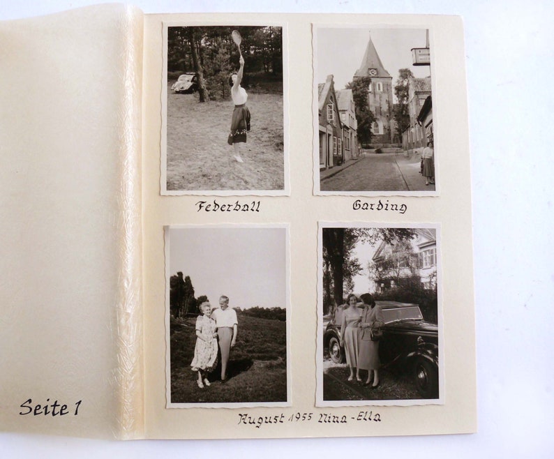 15 FOTOS 7x10 auf 2 DoppelSeiten URLAUB Ferien Reisen ECHTfotos Schnappschüsse FreudenFotos Vintage Fotos der 1950er Bild 1