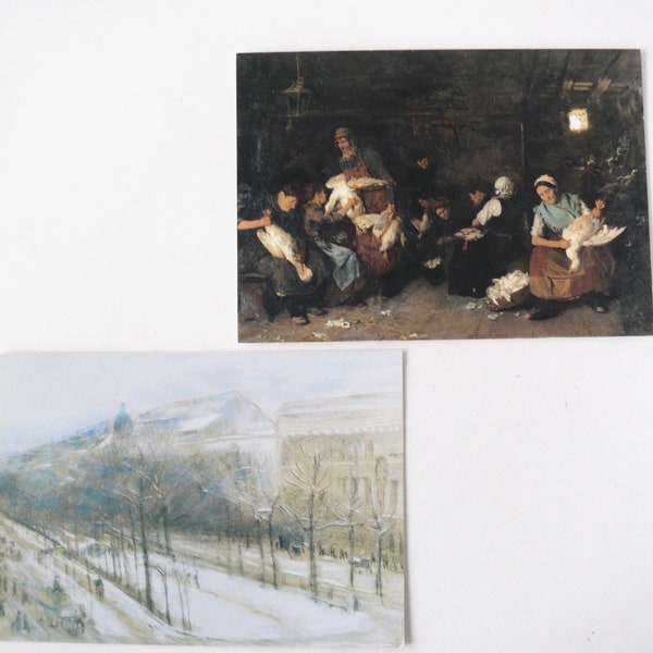 Max Liebermann 2 Künstler Postkarten Kunst-Reproduktionen Sammler Vintage KunstKarten