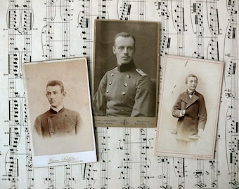 3 ANTIQUE CdV foto foto in studio del fotografo circa 6 x 10 cm VINTAGE intorno al 1900