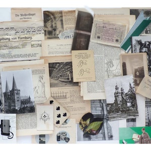 Efímera CLÁSICA Arquitectura Monumentos Historia real VINTAGE Antigüedades Basura Revista Técnica mixta Scrapbooking Collage Papel Arte Decoración 1910-70s