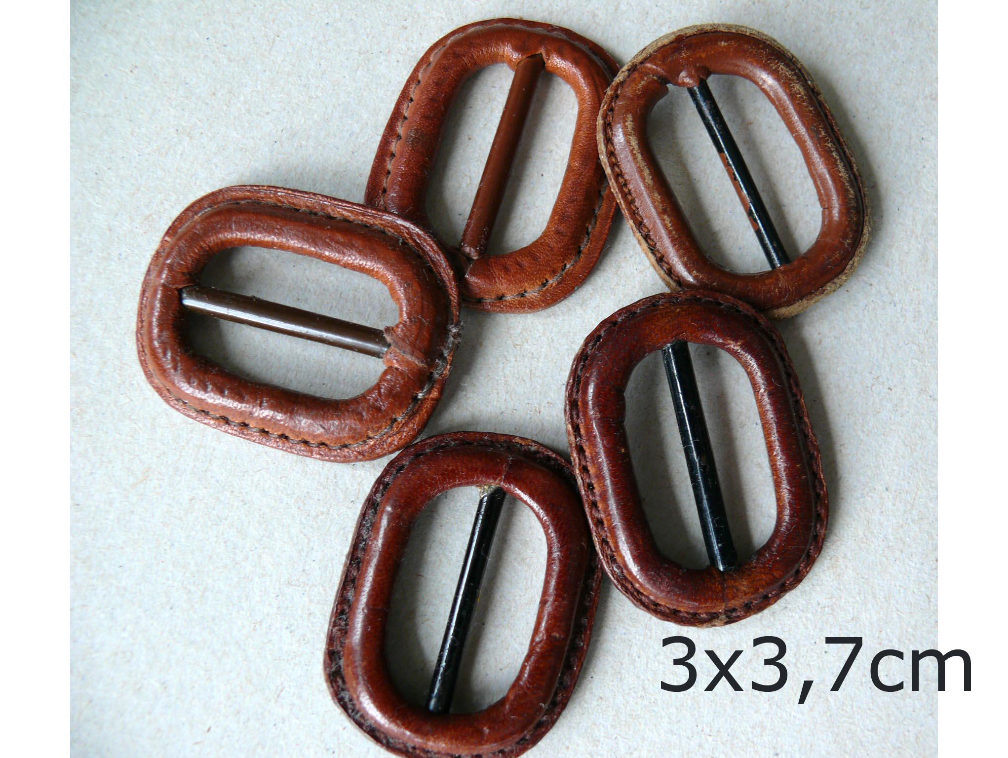 5 LEATHER covered METAL buckles VINTAGE LEATHER BUCKLE belt buckle bag buckle jacket buckle classic leather buckle