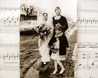 MARIAGE dans les années 1980 10,5 x 14,5 cm INSTANTANÉ photo vintage ArtJournal, éphémères, artisanat, collection, éphémères