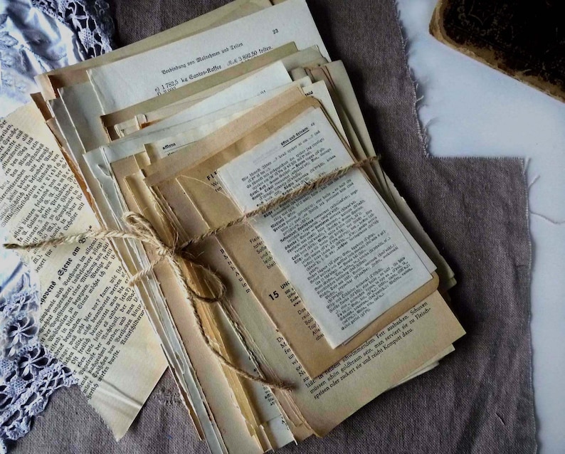 70 pages de carnets anciens, sélection spéciale de feuilles anciennes, 1885-1970, scrapbooking, art du papier, origami, journal créatif, projets de loisirs créatifs