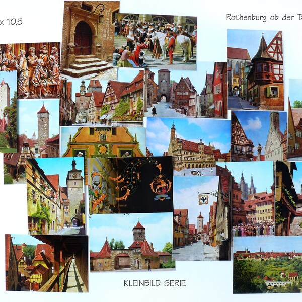 Rothenburg ob der Tauber 7x10 Kleinbildserie 20 MINIAnsichtkarten VINTAGE der 1960er wie NEU