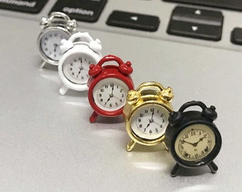 Miniature alarm clock(2pcs) Dollhouse room decoration Dollhouse miniatures Diorama miniature Miniatures for dollhouse Diorama supplies