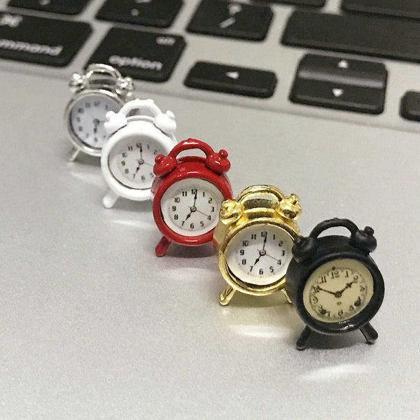 Miniature alarm clock(2pcs) Dollhouse room decoration Dollhouse miniatures Diorama miniature Miniatures for dollhouse Diorama supplies