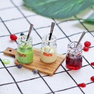 Miniature jam Miniature food Dollhouse miniatures Diorama miniatures supplies Dolls house decoration Food earrings jewelry Photography props