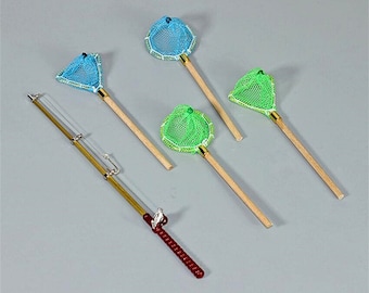 Miniature Fishing Rods and Nets. Blue or Green. 1:12 Scale - Etsy Miniature Fishing Rods and Nets. Blue or Green. 1:12 Scale - Etsy
