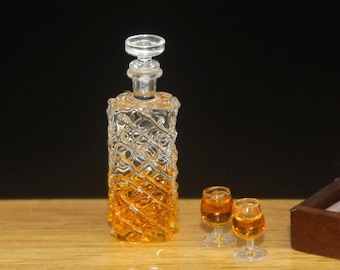 Juego de vino en miniatura Whisky en miniatura Cebada en miniatura Miniaturas para casas de muñecas Suministros para dioramas en miniatura Bebidas en miniatura