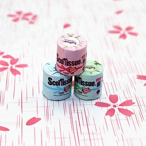 Carta igienica in miniatura (3 pezzi) Miniature per case delle bambole Decorazione per case delle bambole Miniature di diorami Mini bambole d'arte Regali personalizzati
