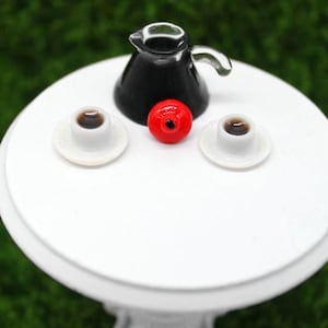 Miniature drink coffee set Dollhouse miniatures Dollhouse decoration Miniature dnd Dollhouse miniature artisan Photography props