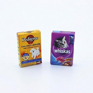 Miniatur Katze Hundefutter (2 Stück) Miniatur Tierfutter Puppenhaus Miniaturen Dioramen Miniaturen Essen Ohrringe Puppen Essen Dekor Personalisiertes Geschenk