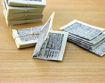 Dollhouse Miniature Newspaper with Pencil #IM65119