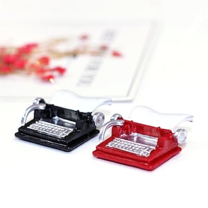 Miniature typewriter Miniatures Miniature printer Miniature office supply Bjd doll typewriter Dollhouse miniature artisan Photography props