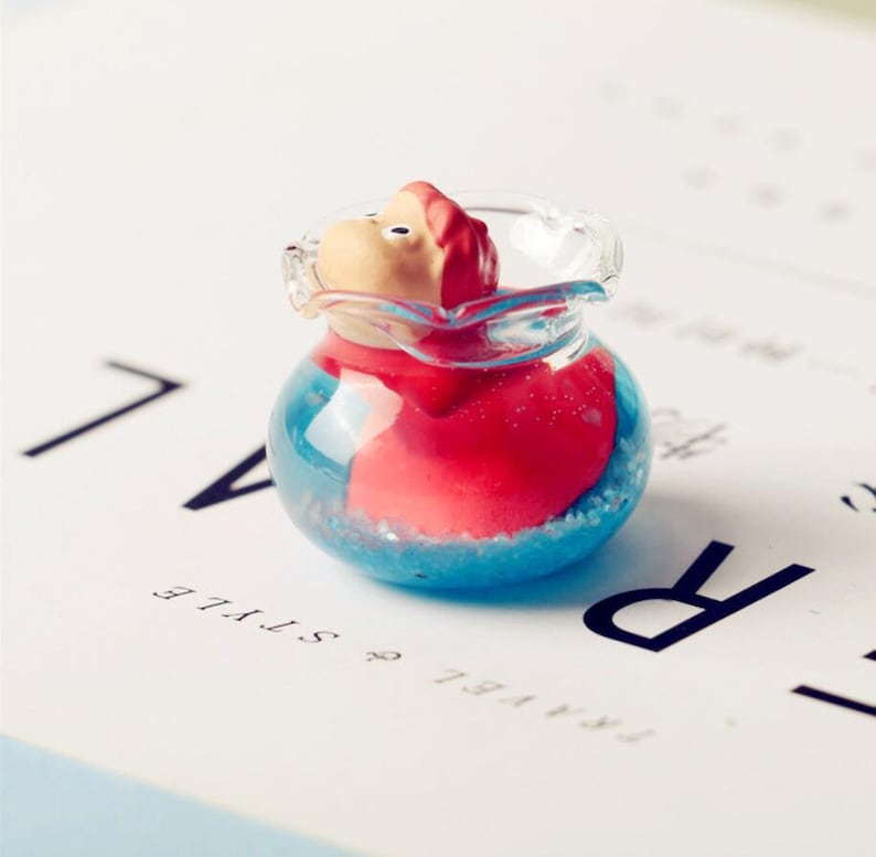 Miniature fish tank Miniature princess aquarium Dollhouse miniatures Diorama miniatures supplies Miniatures for dollhouse Gift for her image 5