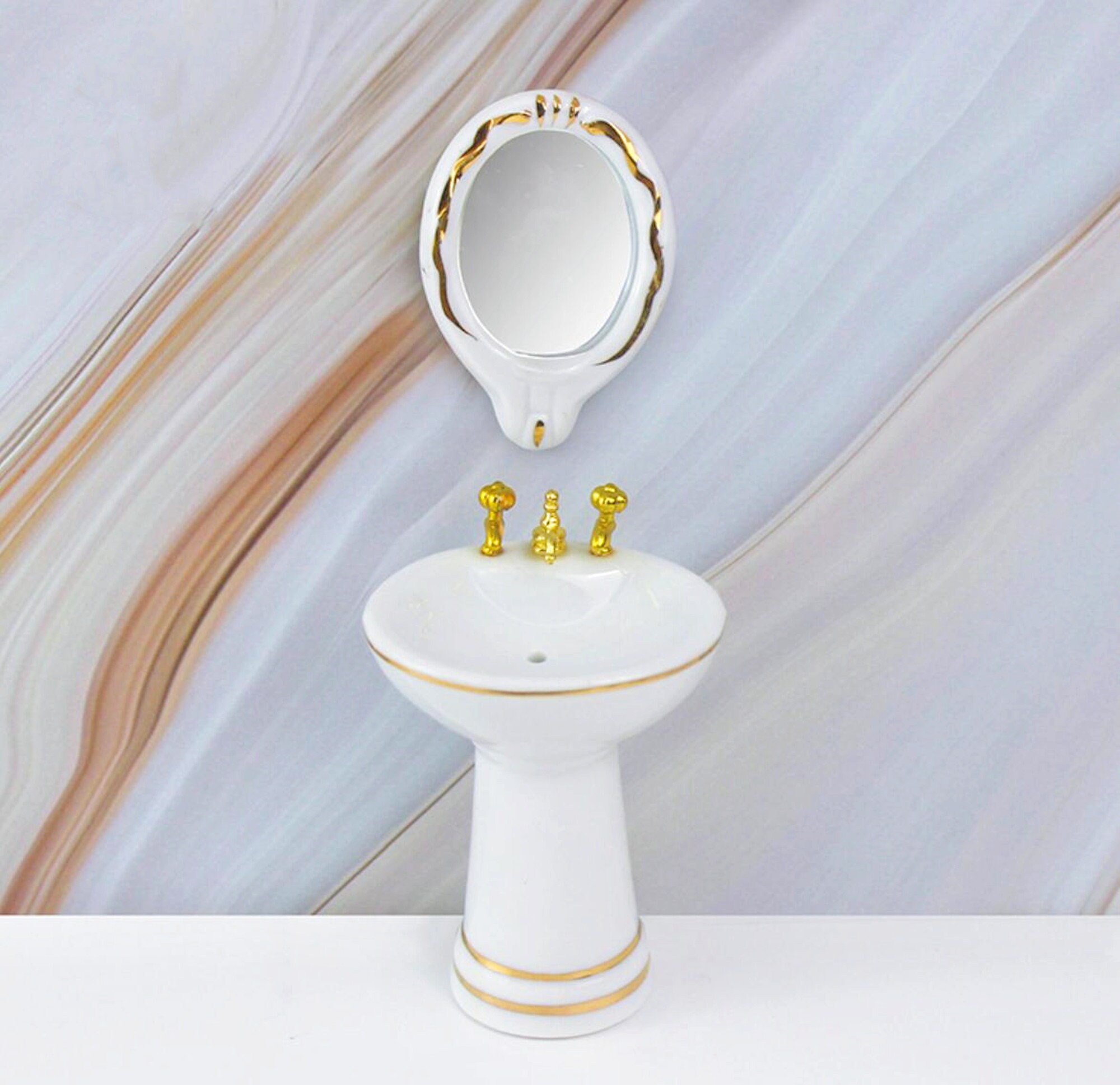 Miniature bathroom set Miniature toilet set Miniatures Etsy