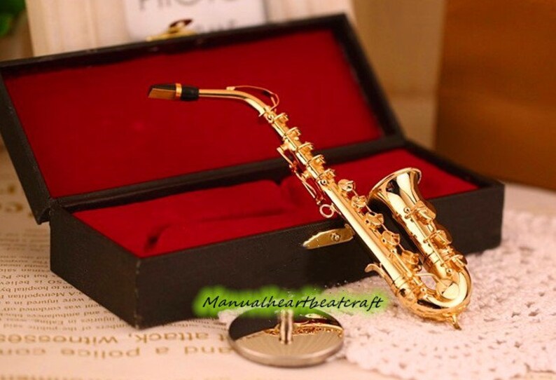 Miniature saxphone Musical instrument model Gift for her Etsy