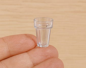 Miniature clear cup 10pcs Dollhouse drinkware accessory Tableware prop for diorama
