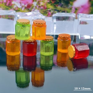 Miniatur Glas (10 Stück) Miniatur Essen Puppenhaus Miniaturen Diorama Miniaturen Lieferungen Flasche Ohrringe Essen Schmuck Fotografie Requisiten