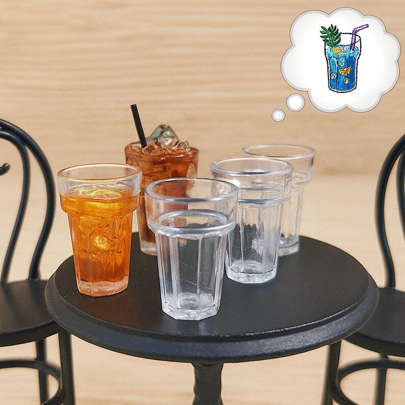 Miniature clear cup 10pcs Dollhouse drinkware accessory Tableware prop for diorama image 5
