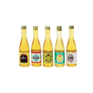 Miniature champagne bottle (5pcs) Miniature food Miniature wine Dollhouse miniatures Diorama miniatures supplies Dollhouse food