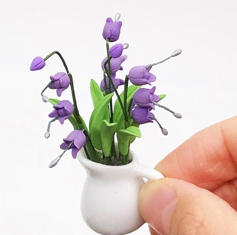 Miniature Purple Lily of the Valley Miniature Flower Dollhouse - Etsy ...