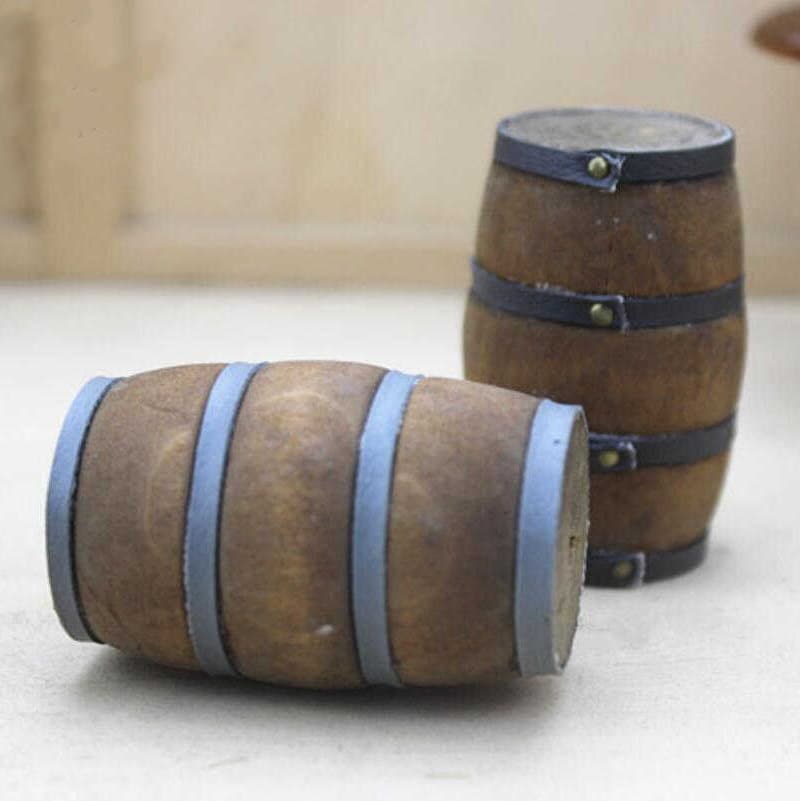 Mini Botte Di Vino E Birra In Legno Per Casa Delle Bambole – Set Da 3 Pezzi Scala 1:12 - Foto 2
