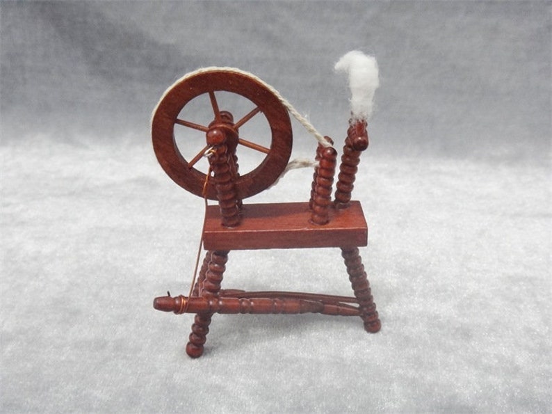 Miniature Spinning Wheel Miniature Textile Car Dollhouse Etsy UK
