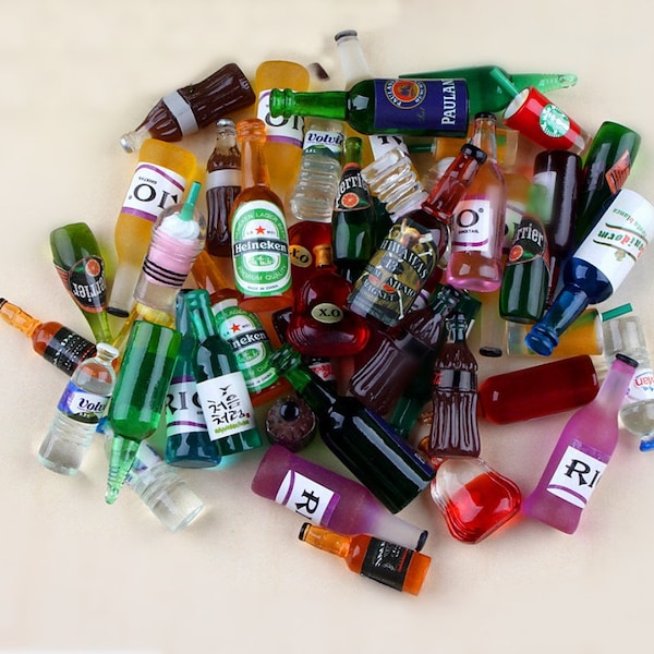 Miniature lucky bag different resin bottles Miniatures Miniature food Dollhouse miniatures Dollhouse miniature artisan